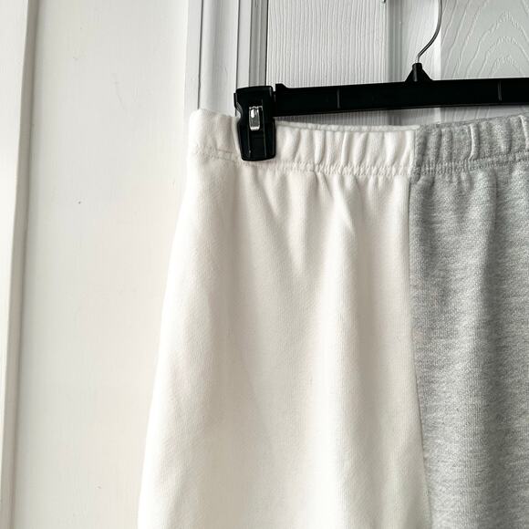 Garage NWT Light Grey White Colorblock French Terry Boyfriend Jogger Sweatpants - Picture 7 of 9